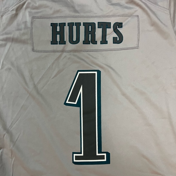 Philadelphia Eagles Jalen Hurts #1 Nike Gray Super Bowl LVII Patch Jersey - Picture 7 of 8
